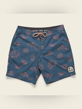 Howler Bros. Buchannon Boardshorts Gulf Destinations Print Dark Slate Blue
